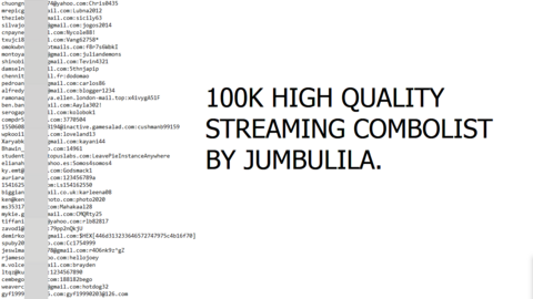 ⭐️ 100K ⭐️ STREAMING HIGH QUALITY COMBOLIST ⭐️ EMAIL:PASS ⭐️