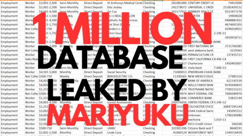 [1 MILLION] FULLZ DATA WITH BANK AND DRIVING LICENSE INFO FRESHLY LEAKED BY MARIYUKU OCTOBER 2024.