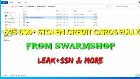623,000+ STOLEN CREDIT CARDS FROM SWARMSHOP LEAK + SSN & MORE