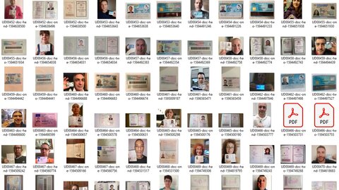 7000 KYC Documents Front/Back ID, Passport With Selfies