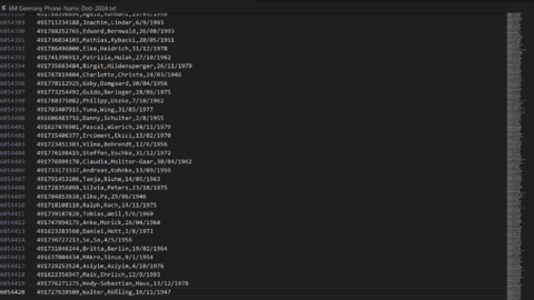 6M DataBase Germany May 2024 | Phone, Name, Dob