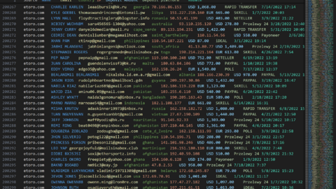 200K DataBase Info Crypto Etoro August 2022