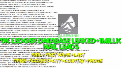 270K LEDGER DATABASE LEAKED