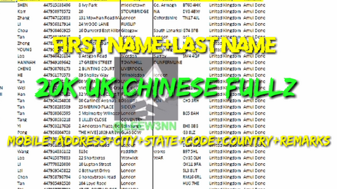 20K UK CHINESE FULLZ