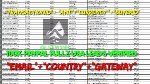 100K PAYPAL FULLZ LEADS[VERIFIED]