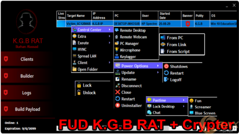 FUD K.G.B RAT + Crypter + HVNC Fully Undetectable [ Latest Version ]