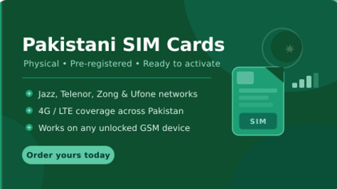 Pakistani physical sim cards