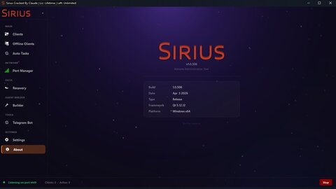 Windows RAT | SiriusQT v1.0.5 Lifetime | Most Powerful Windows Rat 2026