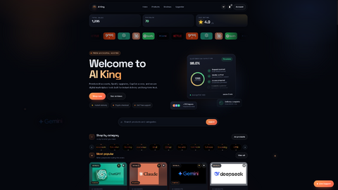 AI King | CLAUDE MAX 40X & CHATGPT PRO & GEMINI ULTRA & DEEPSEEK V4 PRO and more